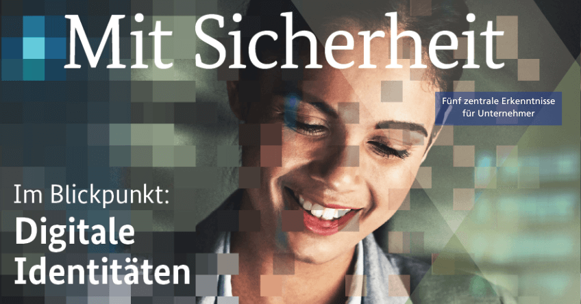 Titelbild des BSI-Magazin mit verpixelter Frau zur Verdeutlichung der digitalen Identität