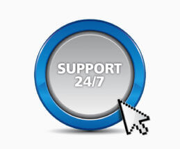 Button mit Mauszeiger für 24/7 IT Support - 24-7 IT-Support